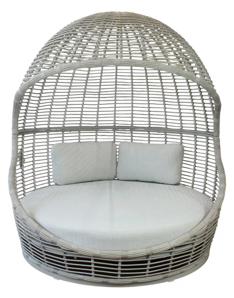 AITANA - conchiglione con struttura in alluminio wicker grigio chiaro