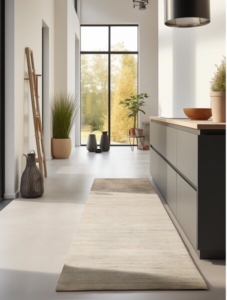 Passatoia beige in misto iuta tessuta a mano 80x200 cm Handloom – Hanse Home
