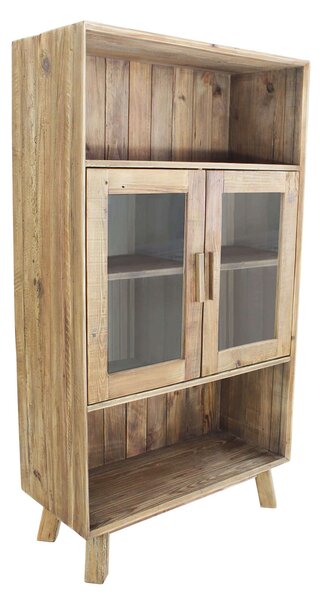 PINUS - credenza con vetrina in pino riciclato