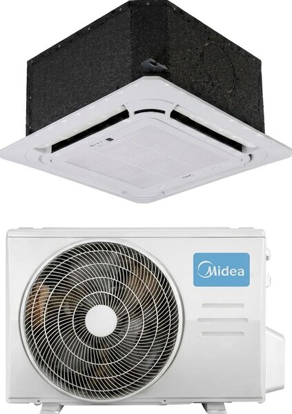 MIDEA Climatizzatore a Cassetta 4 Vie 12000 Btu Monosplit Condizionatore con Pompa di Calore Classe A++/A+ Pannello e Comando Inlusi (Unit Interna