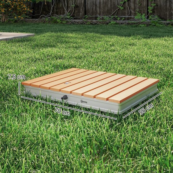 Outsunny Doccia da Giardino Portatile con Altezza Fino a 4 m e Getti d'Acqua Regolabili, 70x55 cm, Legno | Aosom Italy