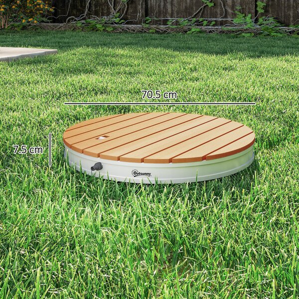Outsunny Doccia da Giardino Portatile con Altezza Fino a 4 m e Getti d'Acqua Regolabili, Effetto Legno | Aosom Italy