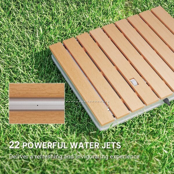 Outsunny Doccia da Giardino Portatile con Altezza Fino a 4 m e Getti d'Acqua Regolabili, 70x55 cm, Legno | Aosom Italy