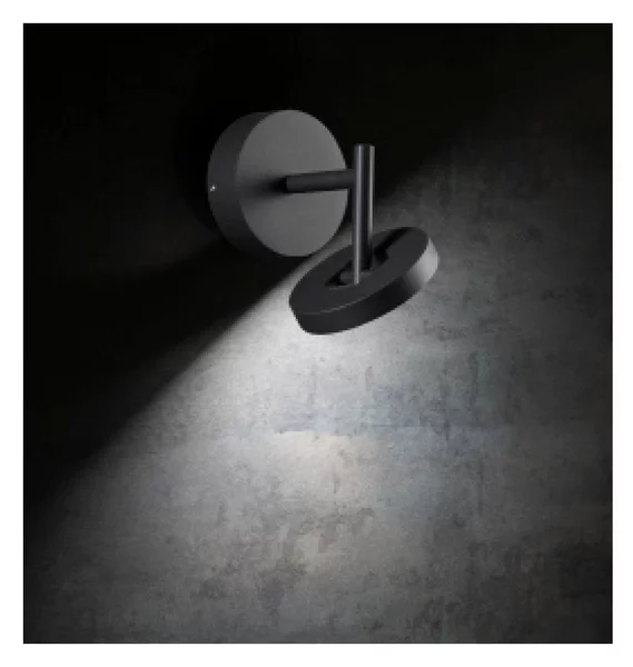 DONUT APPLIQUE DA ESTERNO ORIENTABILE LED 12W IP54 ALLUMINIO ANTRACITE LUCE 3000K E 4000K MODERNA SOVIL
