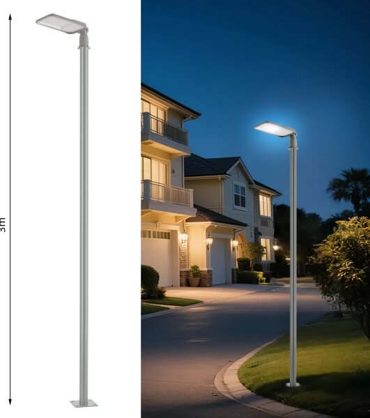 Brilagi-LED Lampada da esterno con palo e kl. 3 m URBANLIGHT LED/100W/230V grigio IP65