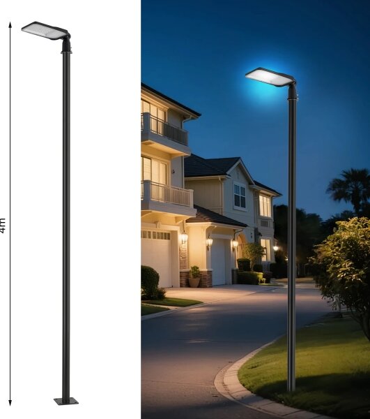 Brilagi-LED Lampione da esterno con palo e cavo 4 m URBANLIGHT LED/100W/230V nero IP65