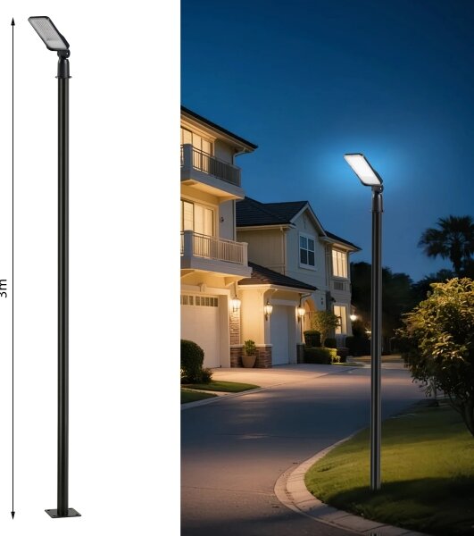 Brilagi -LED Lampada da esterno con palo e cavo 3 m URBANLIGHT LED/50W/230V nero IP65