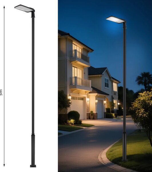 Brilagi-LED Lampada da esterno con palo e cavo 5 m URBANLIGHT LED/200W/230V nera IP65