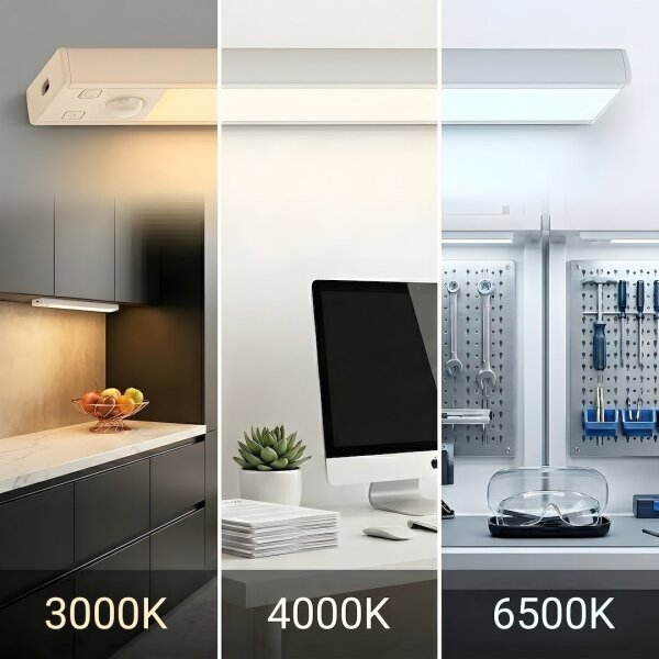 SET 2x illuminazione LED ricaricabile per mobili con sensore VIRO, LED 1,2W/800 mAh, 30cm, CCT, bianco