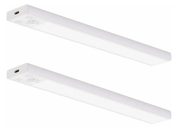 SET 2x illuminazione LED ricaricabile per mobili con sensore VIRO, LED 1,2W/800 mAh, 30cm, CCT, bianco