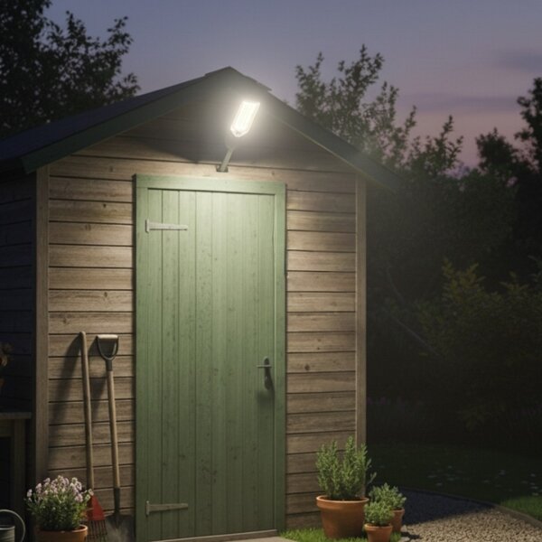 Lampione solare stradale LED dimmerabile con sensore VENICE 200W/12000 mAh IP65 nero + telecomando