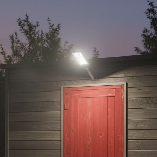 Lampione solare stradale LED dimmerabile con sensore VENICE 200W/12000 mAh IP65 nero + telecomando