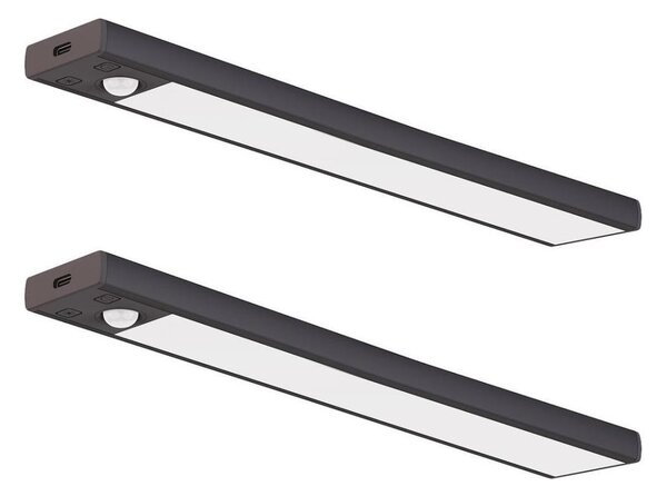 Set 2x illuminazione LED ricaricabile per mobili con sensore VIRO LED/1,2W/800 mAh 30cm CCT nero