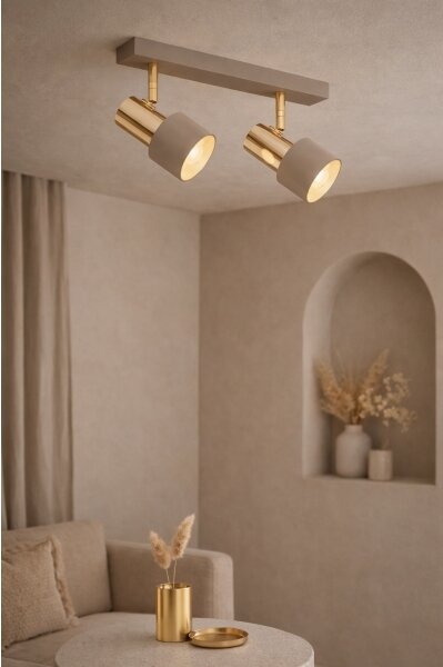 Argon 7299 - Faretto DOR 2xE27/15W/230V oro/beige
