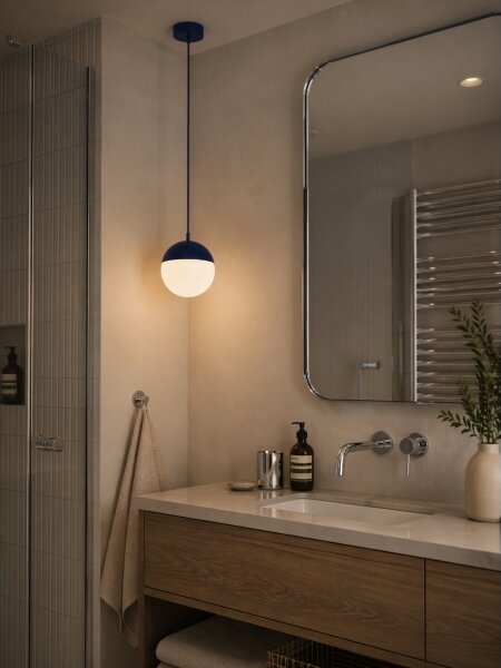 Argon 9000 - Lampada a sospensione da esterno su cavo LIV 1xE27/15W/230V IP44 blu