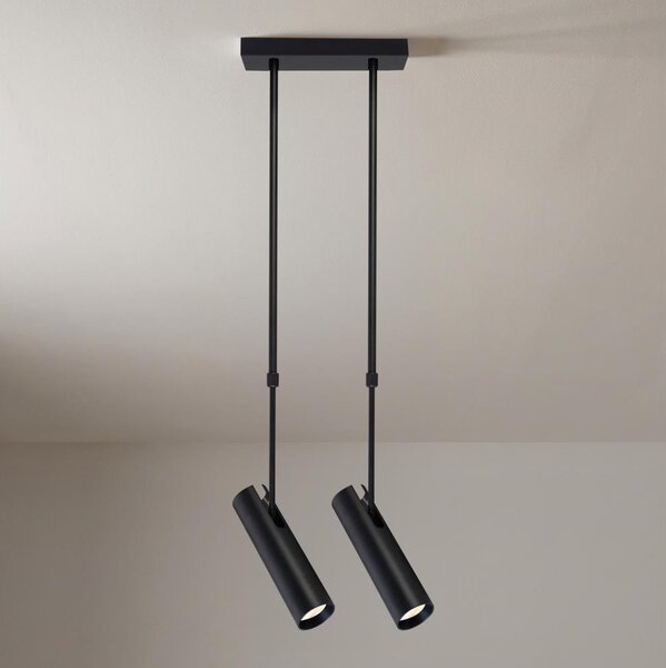 Brilagi - Lampada a sospensione su asta SELE 2xGU10/30W/230V nera