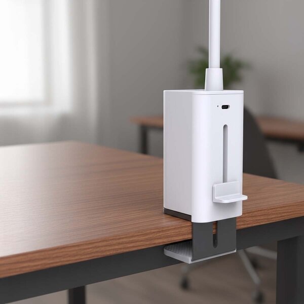 Nedis LTLR10WT - Lampada da tavolo ricaricabile LED dimmerabile a sfioramento con clip LED/5W/1200 mAh bianca