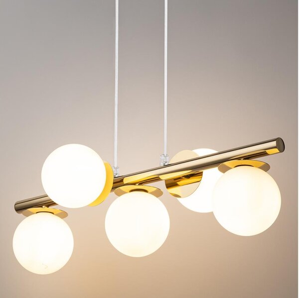 Lampadario a sospensione con filo AVOLA 5xG9/12W/230V oro