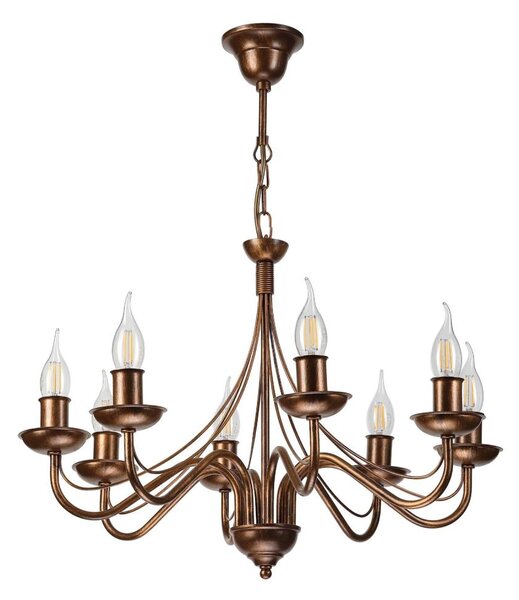 Lampadario a catena ANTON 8xE14/60W/230V bronzo