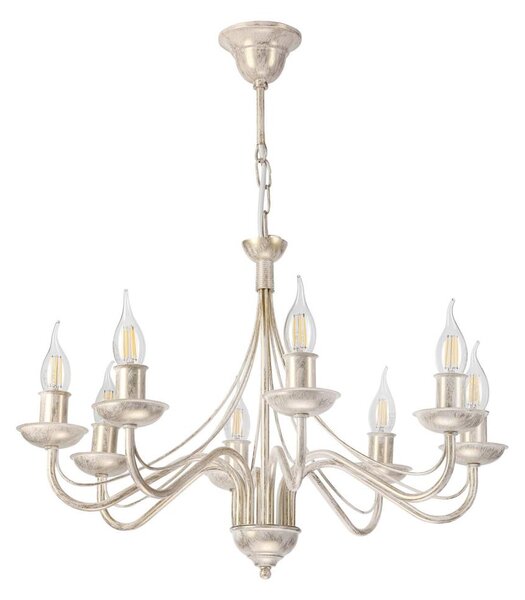 Lampadario a catena ANTON 8xE14/60W/230V bianco patinato