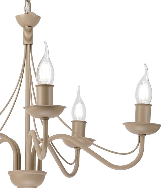 Lampadario a catena ANTON 5xE14/60W/230V beige