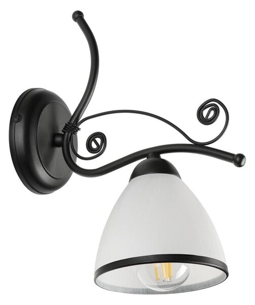 Applique RETRO 1xE27/60W/230V nero/bianco