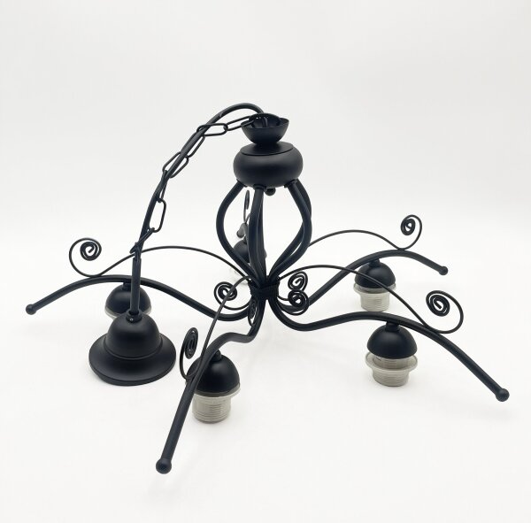 Lampadario a catena RETRO 5xE27/60W/230V nero/bianco