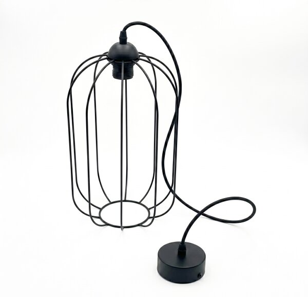 Lampadario a sospensione con cavo DESTELLO 1xE27/15W/230V diam. 21 cm nero