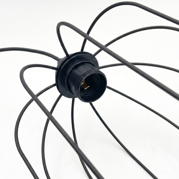 Lampadario a sospensione con cavo DESTELLO 1xE27/15W/230V diam. 21 cm nero