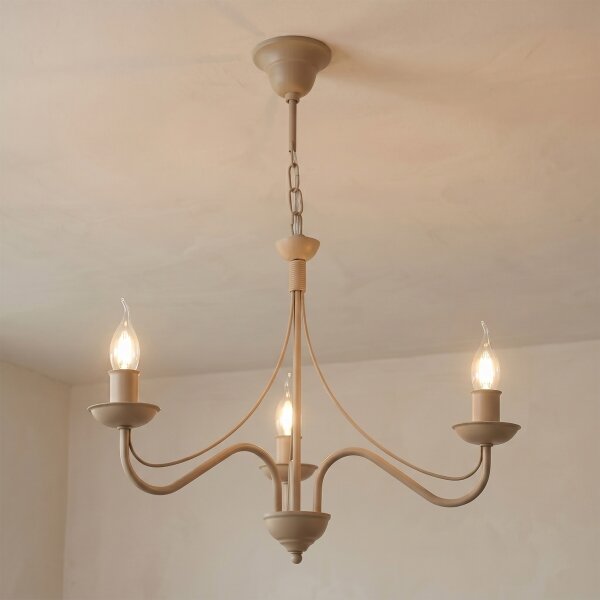 Lampadario a catena ANTON 3xE14/60W/230V beige