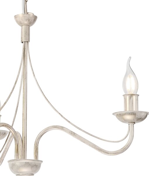 Lampadario a catena ANTON 3xE14/60W/230V bianco patinato