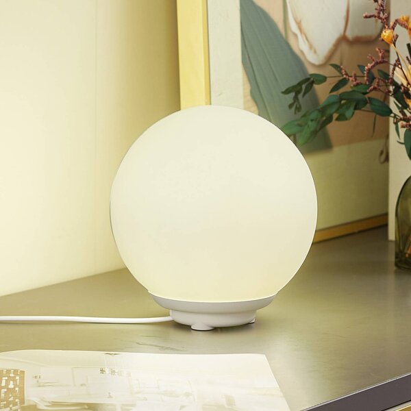 Lindby Smart LED lampada da tavolo LED Cosmia, bianco, vetro, Tuya