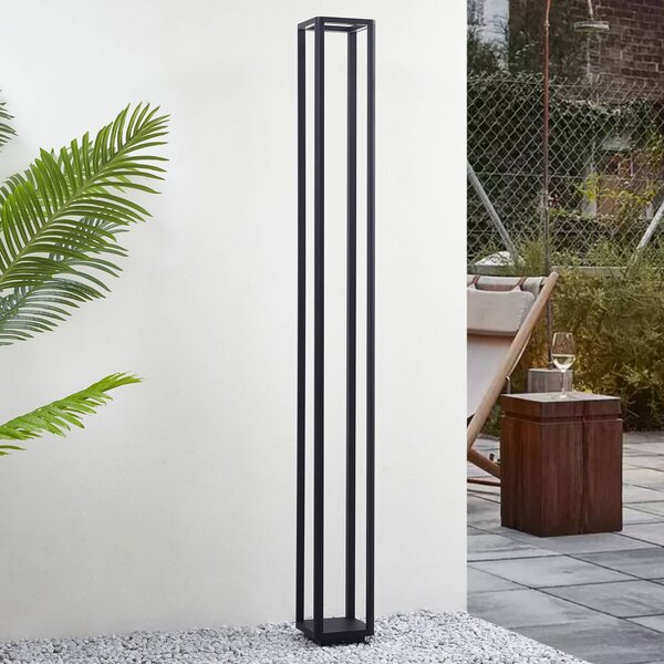 Lucande lampada LED da esterno Thorvid, altezza 180 cm, nera Thorvid, Nero, Alluminio, Moderno