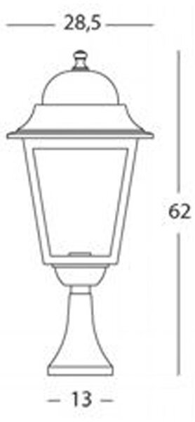Paletto Da Cancello Contemporaneo Mito Alluminio E Vetro Nero 1 Luce E27