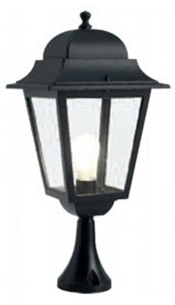 Paletto Da Cancello Contemporaneo Mito Alluminio E Vetro Nero 1 Luce E27