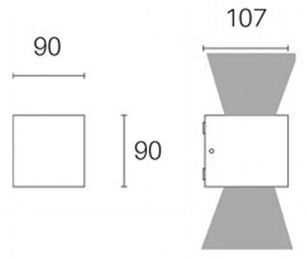 Applique Da Esterno Moderna Lula Alluminio E Vetro Grigio Led 6+6W 3000K