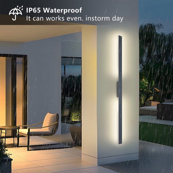 Brilagi - Lampada da parete LED per esterni LUNA, 30W, 230V, 3000K, IP65, 150 cm, antracite, CRI 90