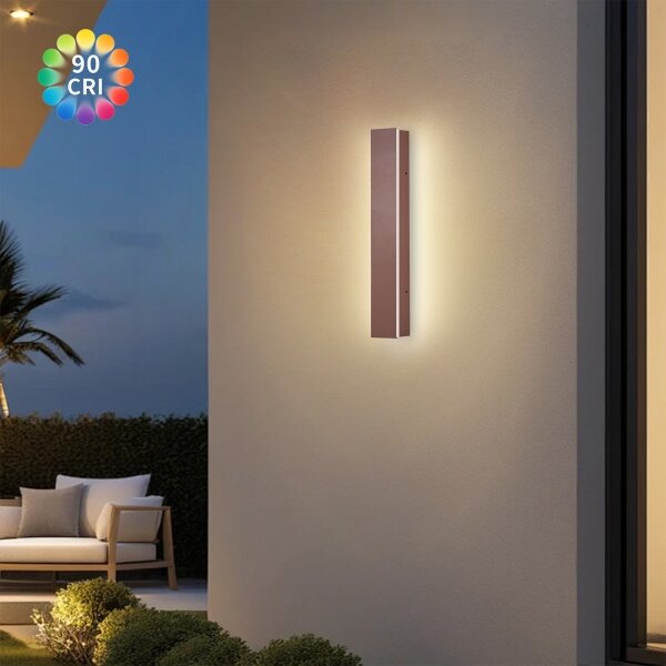 Brilagi - Lampada da parete esterna LINEAR LED/8W/230V 3000K IP65 30 cm marrone CRI 90