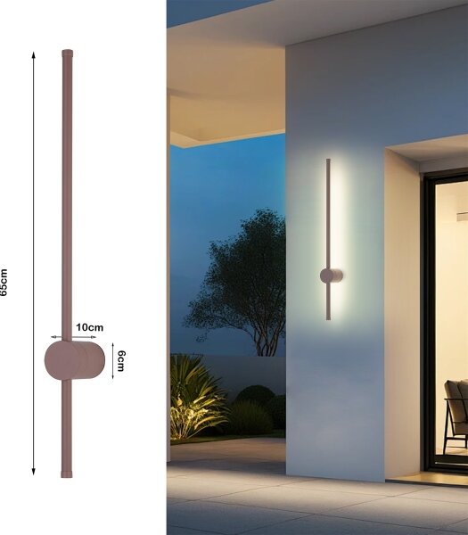 Brilagi - Applique da esterno AURA LED/12W/230V 3000K IP54 65 cm marrone CRI 90