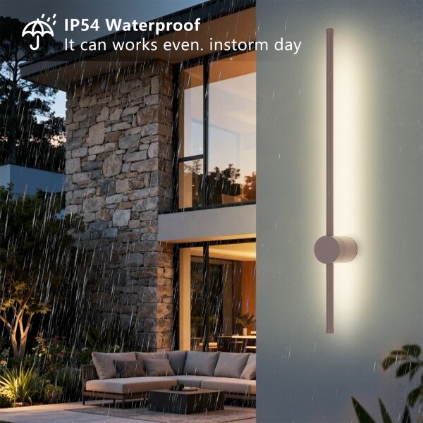 Brilagi - Applique da esterno AURA LED/12W/230V 3000K IP54 65 cm marrone CRI 90