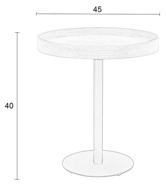 Tavolino rotondo con piano effetto rovere ø 40 cm Yuri S – White Label