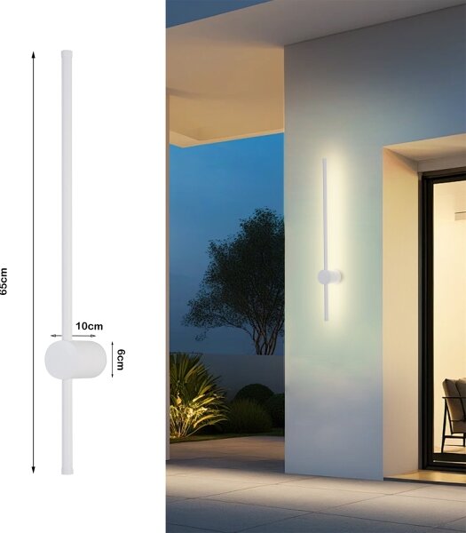Brilagi - Applique da esterno AURA LED/12W/230V 3000K IP54 65 cm bianco CRI 90