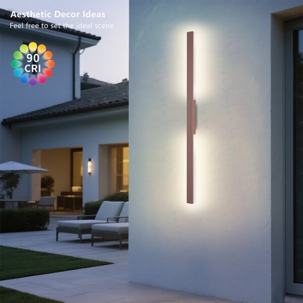 Brilagi - Applique LED da esterno LUNA LED/24W/230V 3000K IP65 100 cm marrone CRI 90
