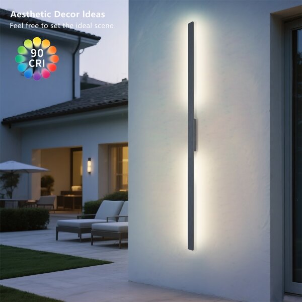 Brilagi - Lampada da parete LED per esterni LUNA, 30W, 230V, 3000K, IP65, 150 cm, antracite, CRI 90