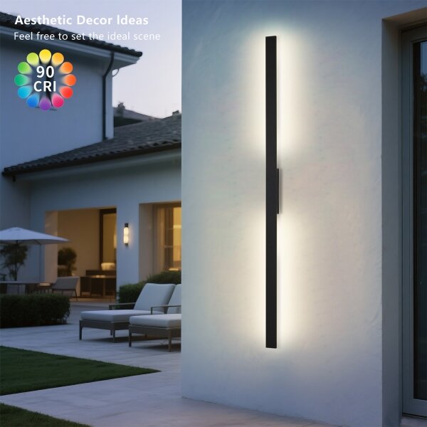 Brilagi - Applique LED da parete per esterni LUNA LED/30W/230V 4000K IP65 150 cm nero CRI 90