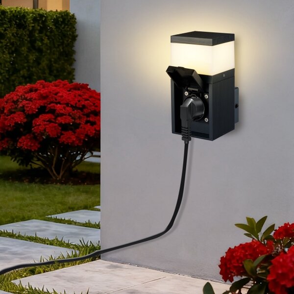Brilagi - Lampada da esterno con presa SCHUKO PILLAR 1xG9/11W/230V IP44 antracite