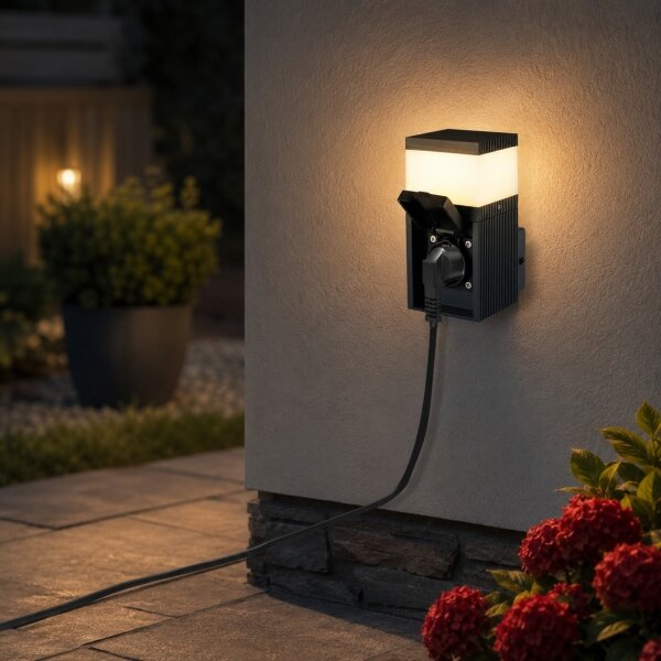 Brilagi - Lampada da esterno con presa SCHUKO PILLAR 1xG9/11W/230V IP44 antracite