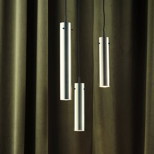 Lampada a sospensione FRANDSEN FM2014, acciaio lucido, altezza 24 cm