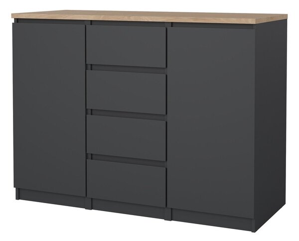 Credenza grigio scuro 121x91x50 cm Naia – Tvilum