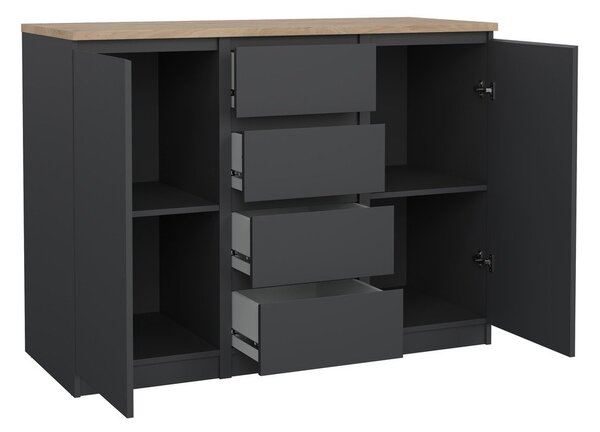 Credenza grigio scuro 121x91x50 cm Naia – Tvilum